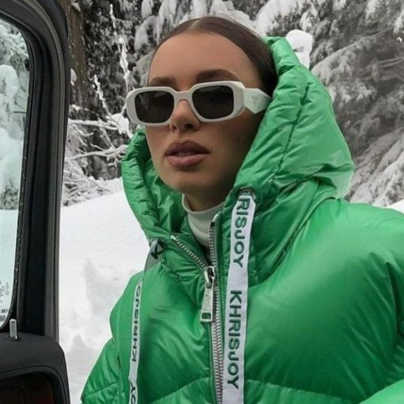 Prada PR17WS 1425S0 Sunglasses Ivory White Dark Gray Rectangle Unisex - Picture 14 of 16